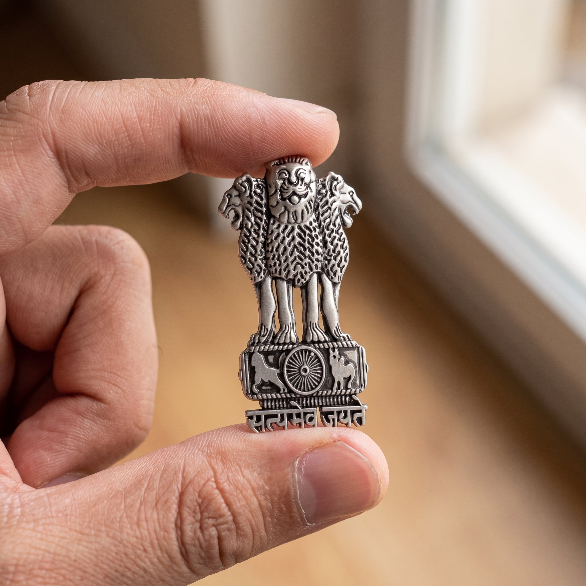 Motorola Edge 60 Fusion 5G Compatible Satyamev Jayate 3D Metal Emblem Sticker