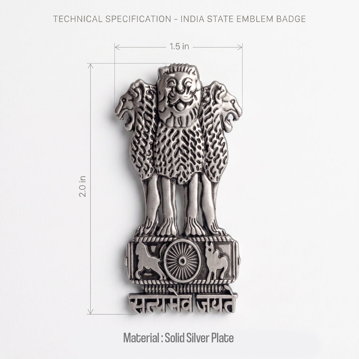 OPPO F31 5G Compatible Satyamev Jayate 3D Metal Emblem Sticker