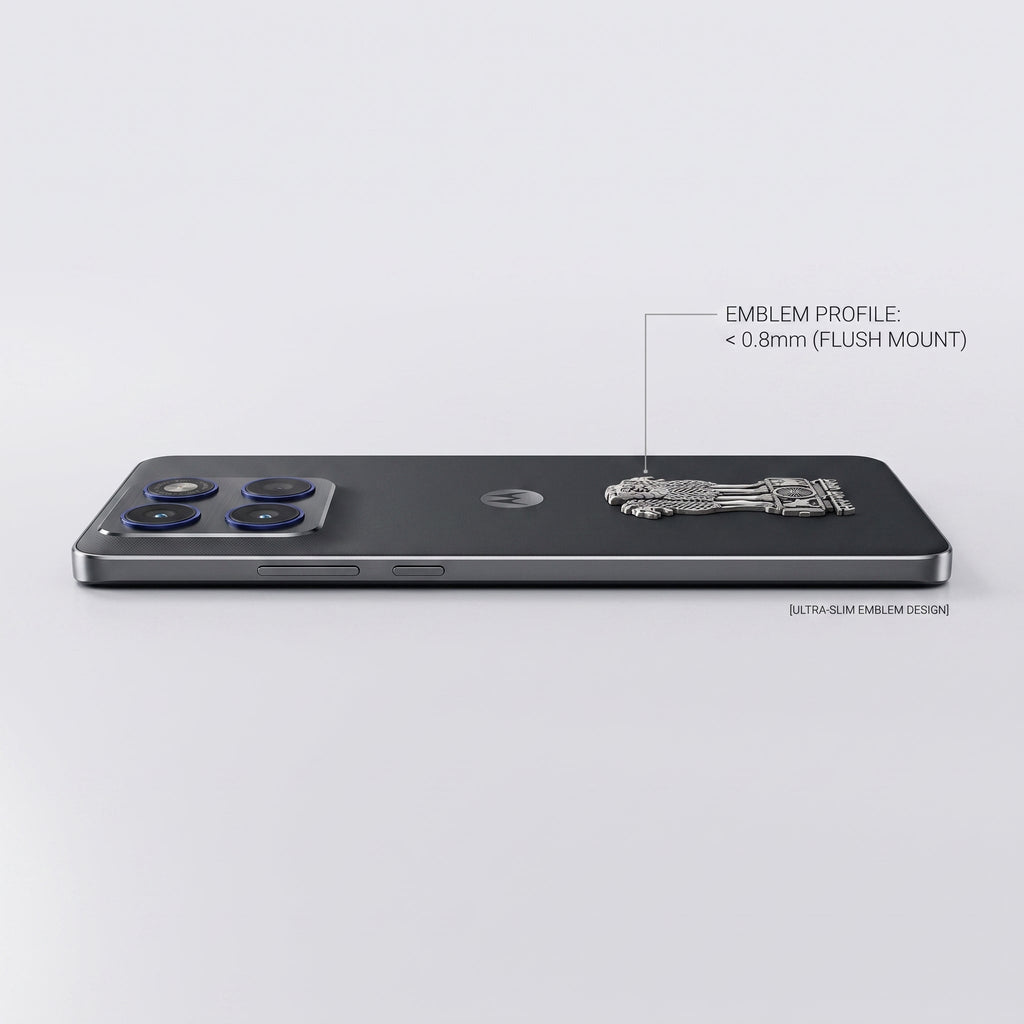Motorola Edge 60 Pro 5G Compatible Satyamev Jayate 3D Metal Emblem Sticker