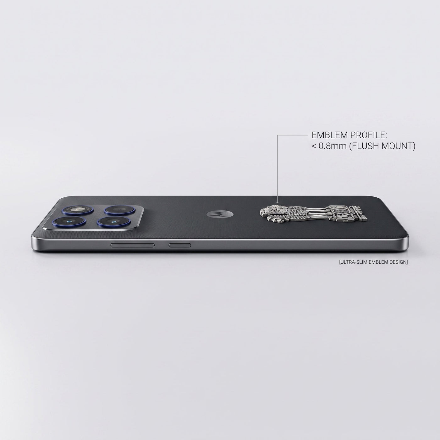 Motorola Edge 60 Pro 5G Compatible Satyamev Jayate 3D Metal Emblem Sticker