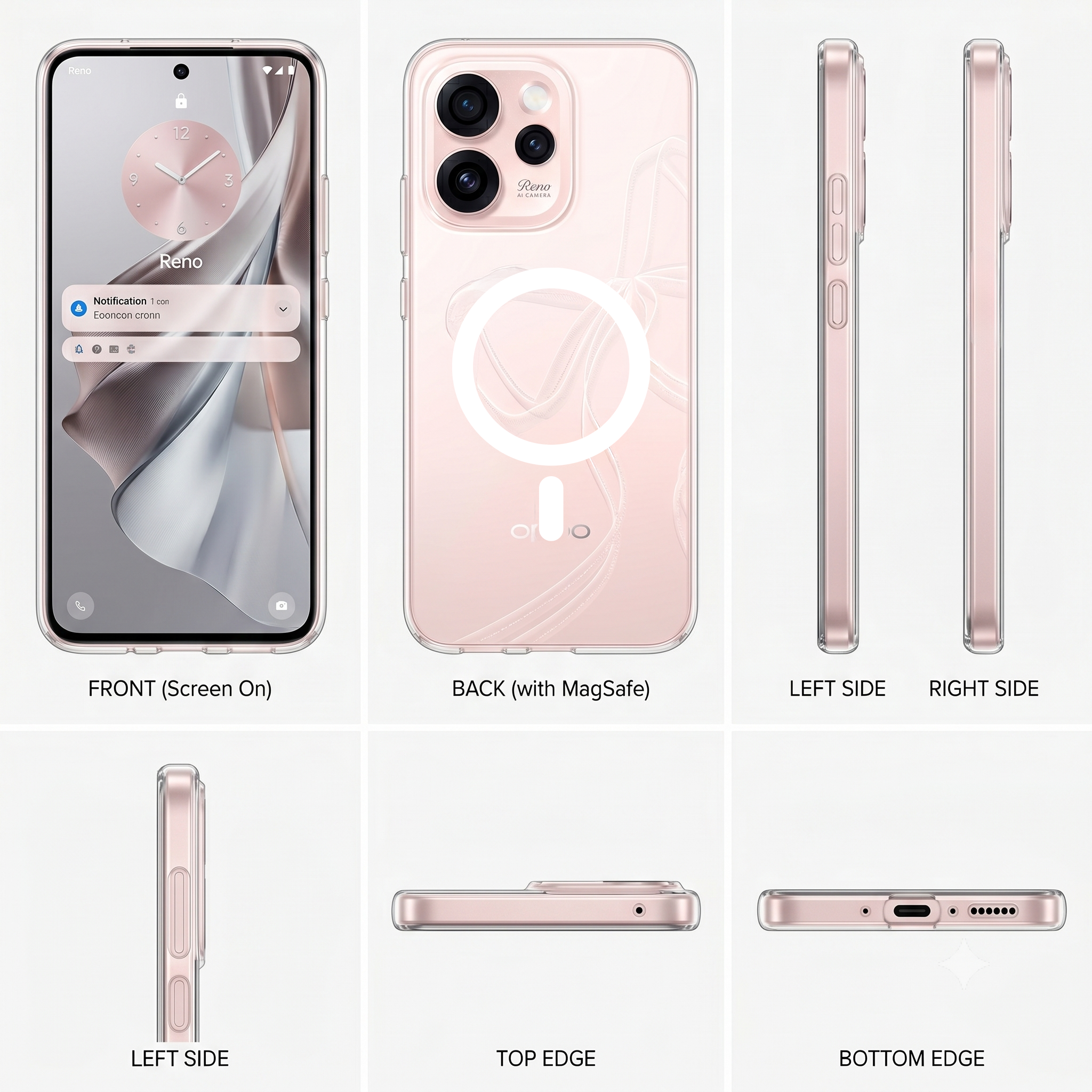 Oppo Reno 15 Pro Mini 5G Clear Anti-Yellow MagSafe Protective Case