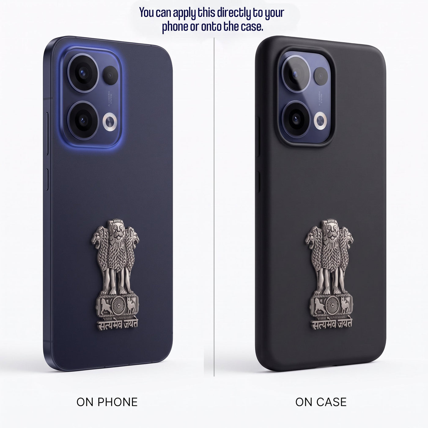 Oppo Reno 13 5G Compatible Satyamev Jayate 3D Metal Emblem Sticker