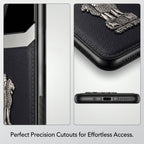 Samsung Galaxy M56 5G Satyamev Jayate 3D Metal Leather Back Case
