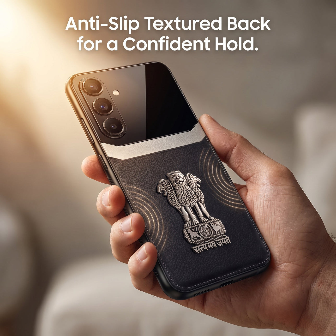 Galaxy A36 5G Satyamev Jayate 3D Metal Leather Back Case