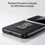 Samsung Galaxy A16 5G Satyamev Jayate 3D Metal Leather Back Case