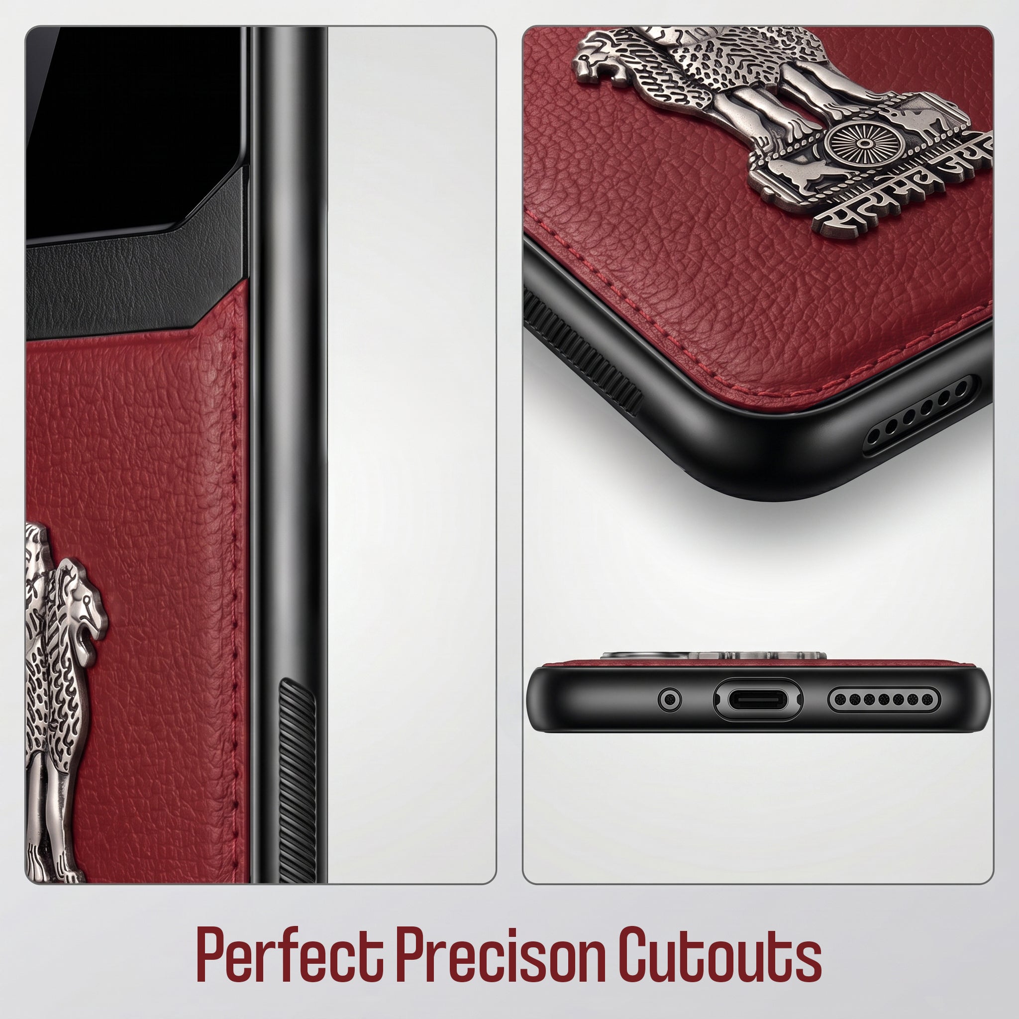 Galaxy A36 5G Satyamev Jayate 3D Metal Leather Back Case