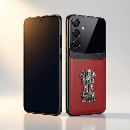 Galaxy A36 5G Satyamev Jayate 3D Metal Leather Back Case