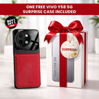 Vivo Y58 5G Premium Leather Lens Protective Case(Buy 1 Get 1 Surprise Cover)