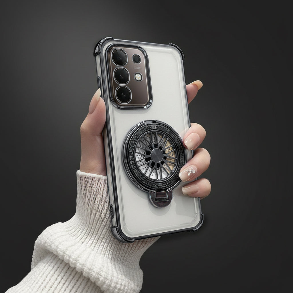 Vivo Y31 Pro 5G Premium Stress Buster Wheel Rotating Shockproof Airbags Case