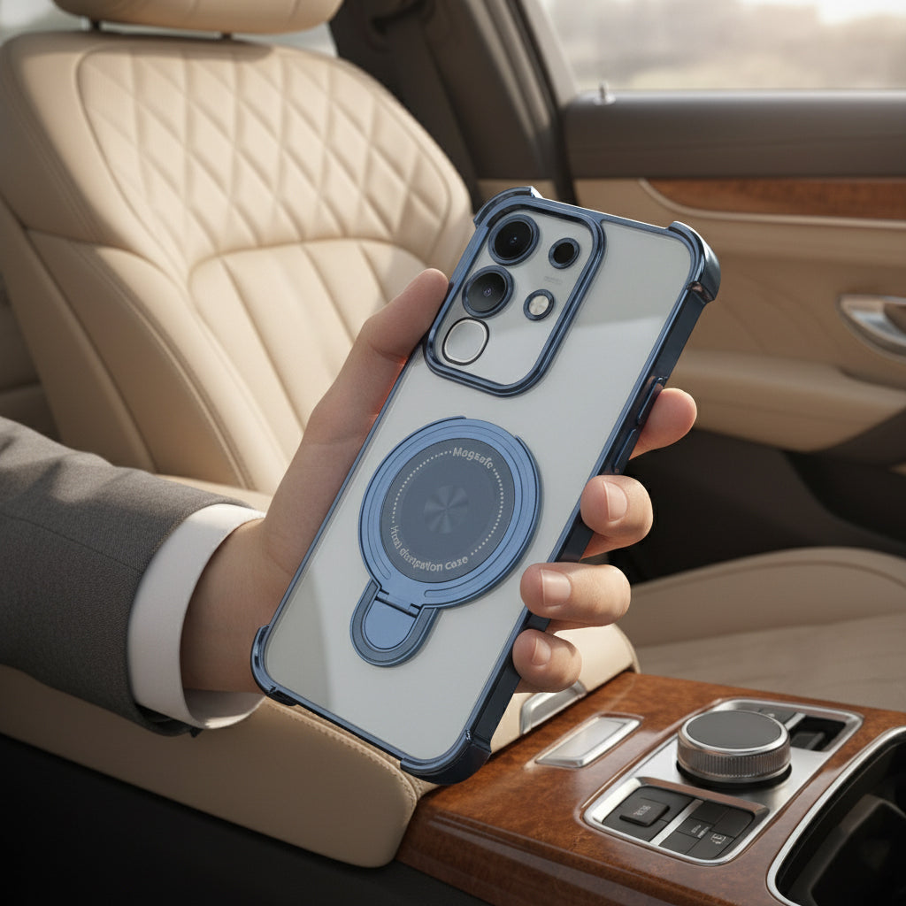 Vivo Y31 Pro 5G Luxury Four Corner Invincible Bracket Ring Stand Case