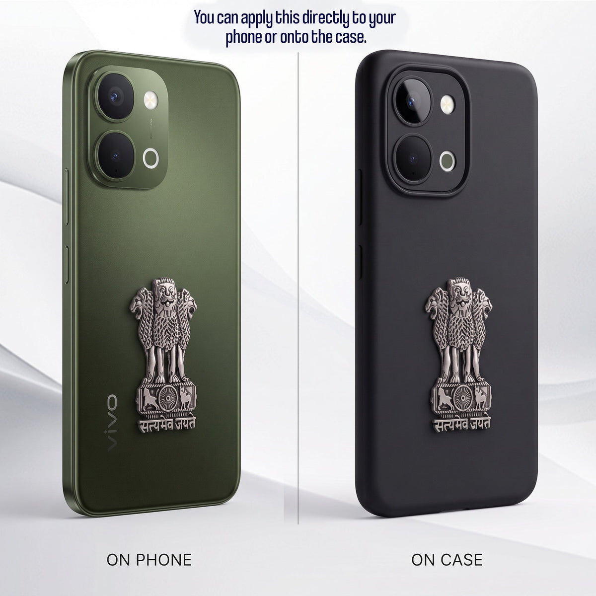 Vivo T5X 5G Compatible Satyamev Jayate 3D Metal Emblem Sticker