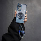 Vivo V50 5G Shockproof Shimmer Butterfly Stand Case with Charm Strap