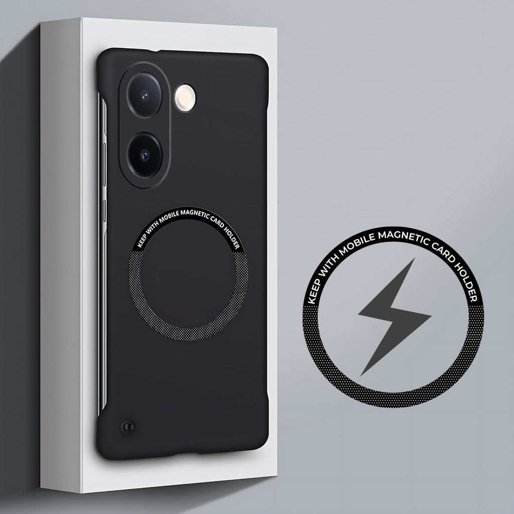 Vivo V60E 5G Frameless Magnetic Wireless Charging Case — Ultra-Slim Clear MagSafe Compatible Cover