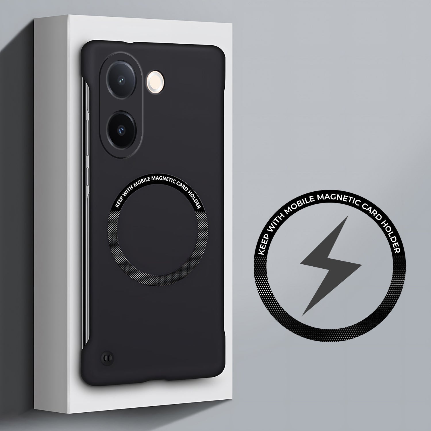 Vivo V60E 5G Frameless Magnetic Wireless Charging Case — Ultra-Slim Clear MagSafe Compatible Cover