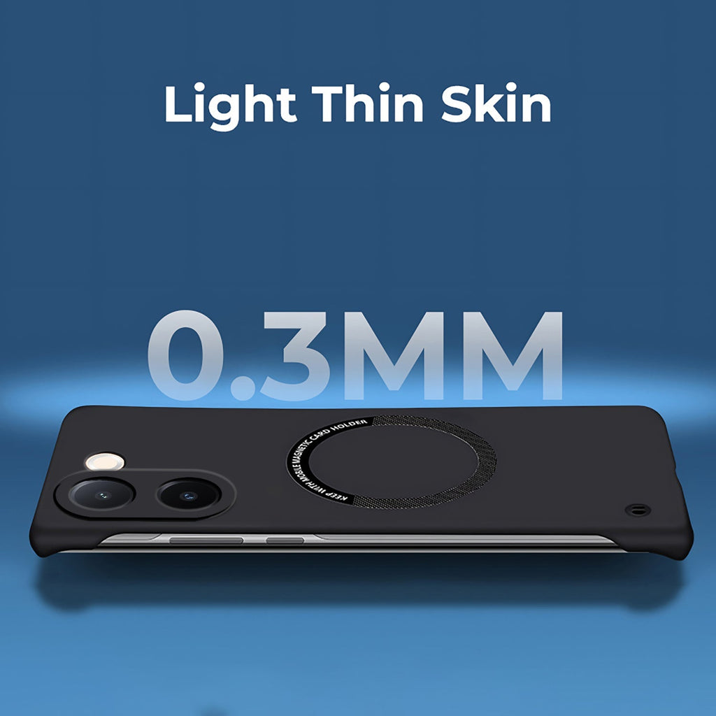Vivo V60E 5G Frameless Magnetic Wireless Charging Case — Ultra-Slim Clear MagSafe Compatible Cover