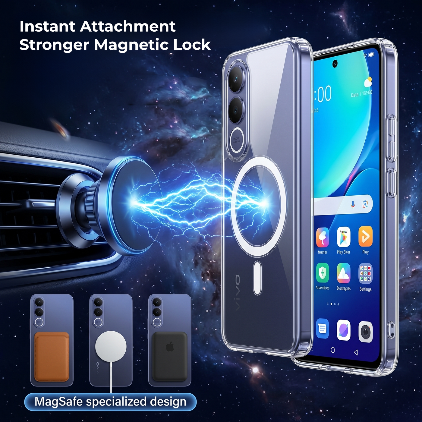 Vivo V70 FE 5G Clear Anti-Yellow MagSafe Protective Case