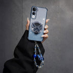 Vivo Y400 Pro 5G Shockproof Shimmer Butterfly Stand Case with Charm Strap