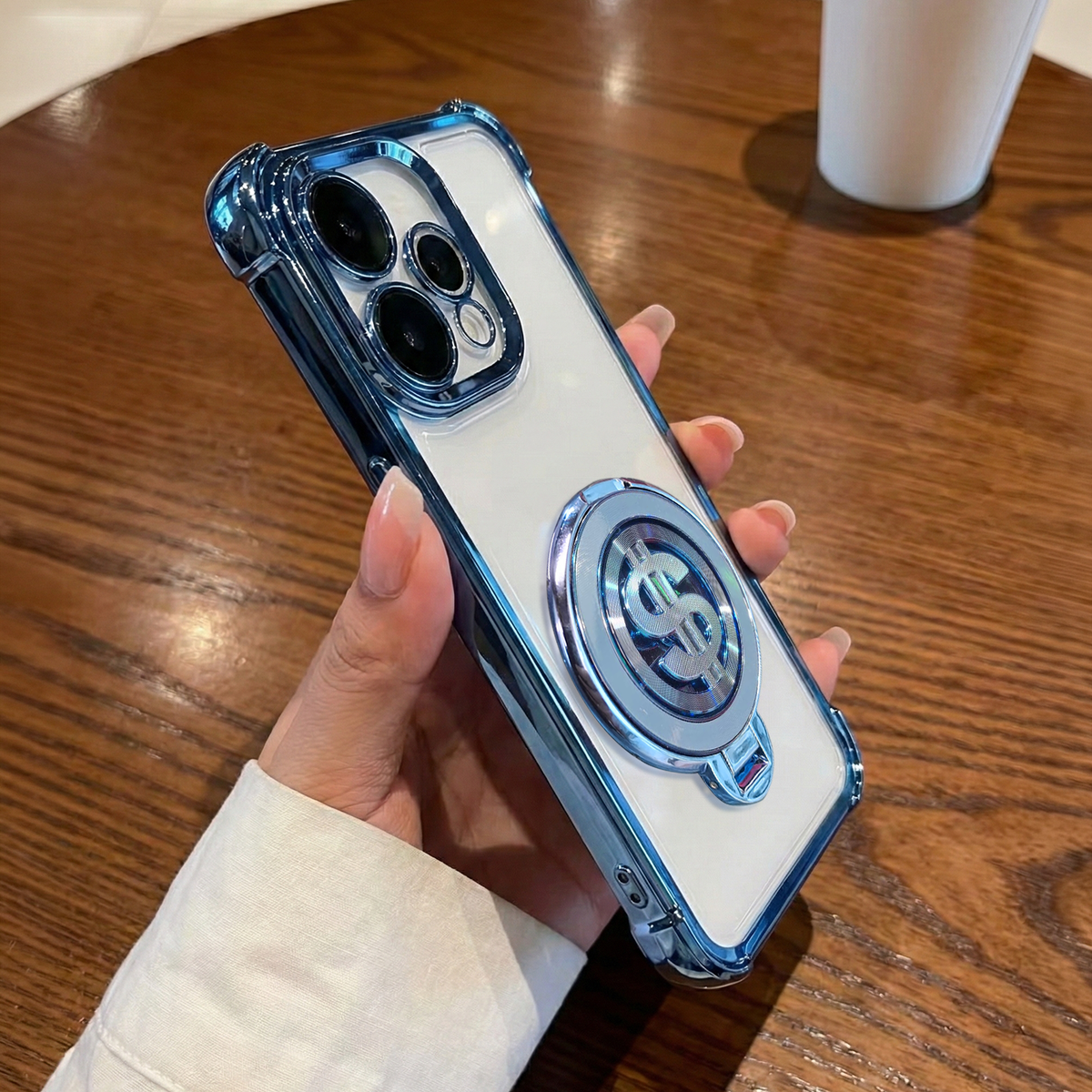 Oppo Reno 15 5G Four Corner Airbags 100% Original Astro Money Magnet Rotating Dollar Case