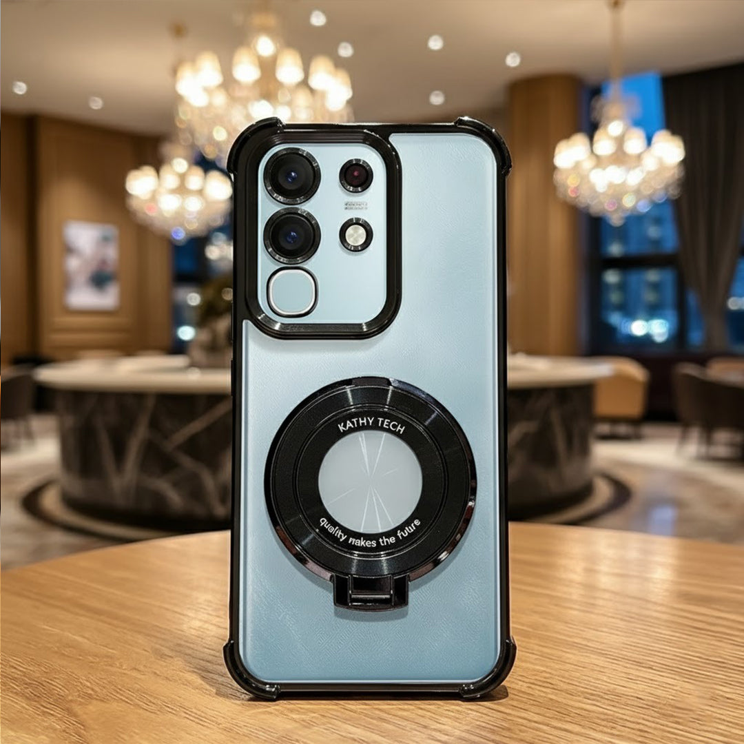 Vivo Y31 Pro 5G Original Luxury Magnifier Ring Stand Shockproof Airbags Corner Case