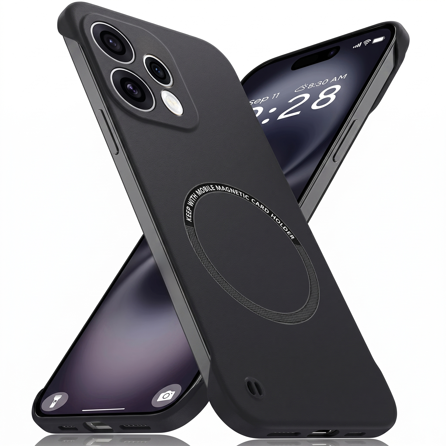 Oppo Reno15 5G Frameless Magnetic Wireless Charging Case — Ultra-Slim Clear MagSafe Compatible Cover