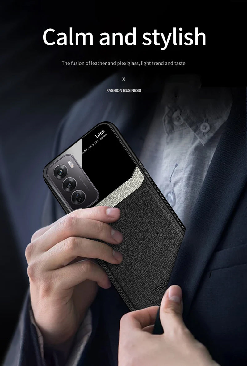 Oppo Reno12 5G Premium Leather Lens Protective Case