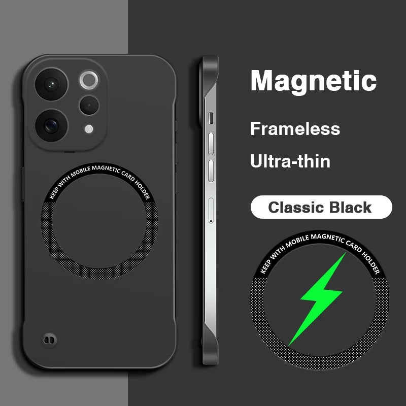 Vivo V70 5G Frameless Magnetic Wireless Charging Case — Ultra-Slim Clear MagSafe Compatible Cover