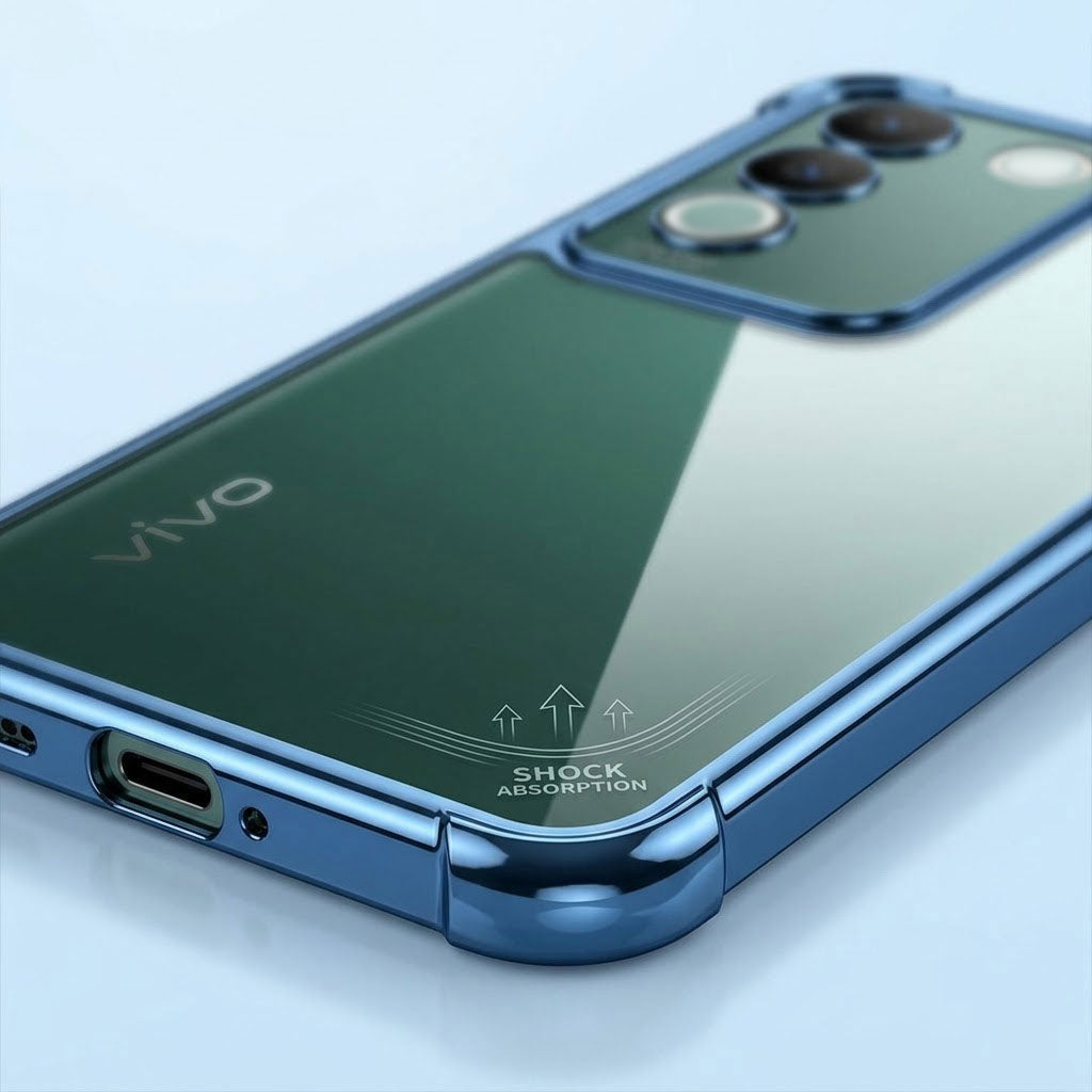 Vivo Y200 5G Anti-Yellow Electroplating Transparent Airbags Case