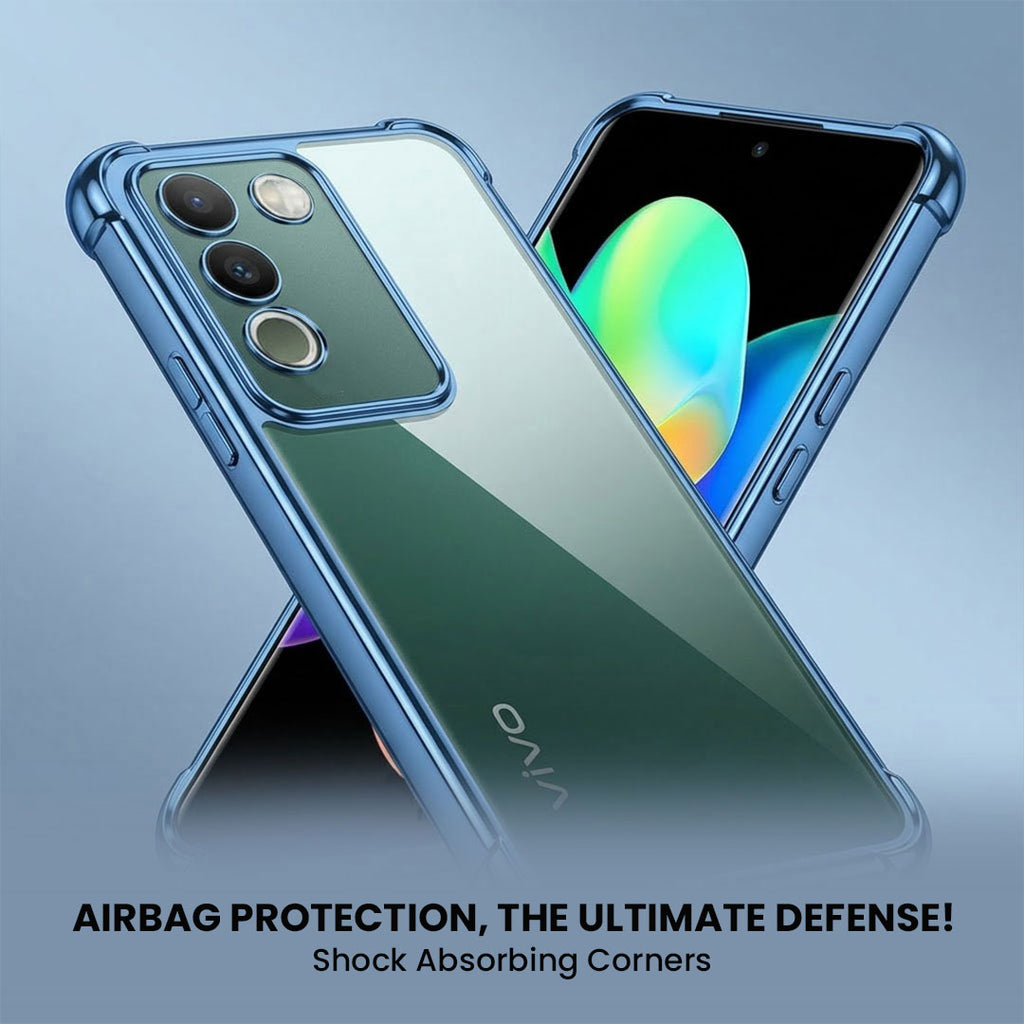 Vivo Y200 5G Anti-Yellow Electroplating Transparent Airbags Case